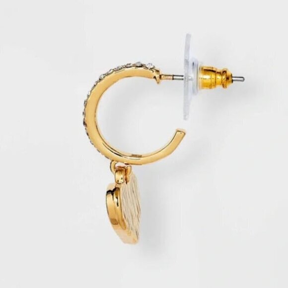 4/$20 Baublebar Yes Way Rose Earring Duo Sugarfix Heart Wine Squad Pink Gold - Picture 2 of 6